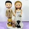 Novios Personalizados con sus 3 perritos