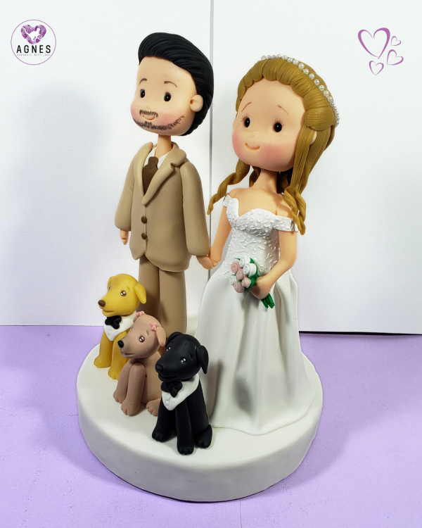 Novios Personalizados con sus 3 perritos