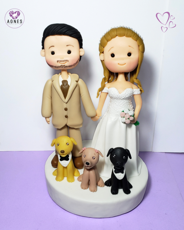Novios Personalizados con sus 3 perritos